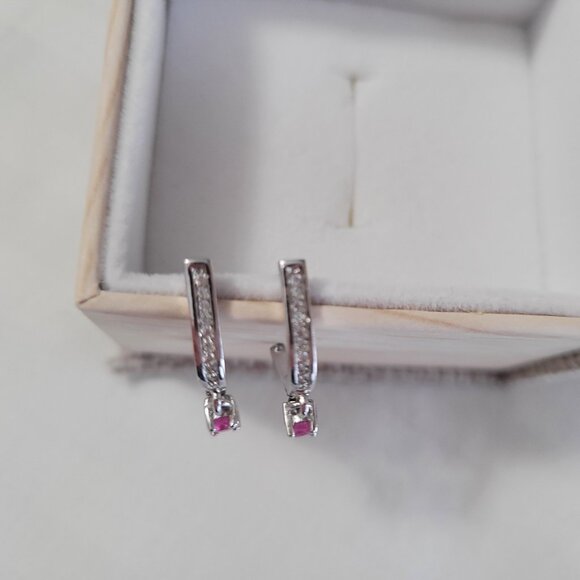 Ruby Sterling Dangle Earrings - Picture 5 of 11